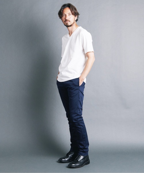 Magine（マージン）の「CTN BASIC V/N TEE S/S:コットン ベーシック　 Vネック 半袖 Tシャツ（Tシャツ/カットソー・メンズ・ホワイト/オリーブ/ブラック/ネイビー・44/48/46）」の17枚目の写真