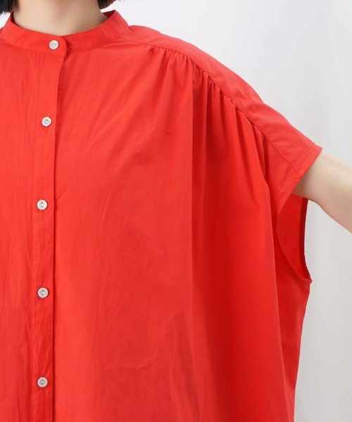 LUCA/LADY LUCK LUCA(ルカ/レディラックルカ)の「LC/LLL 前後ギャザーワンピース / フレンチスリーブ2wayシャツワンピース(シャツワンピース・レディース・ブラック/レッド/オフホワイト・FREE)」の5枚目の写真