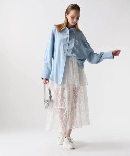 FOREVER 21（フォーエバー トゥエンティーワン）の「【2024SS】シアーカラーシャツ（シャツ/ブラウス・レディース・ブラウン/ピンク/オフホワイト/ブルー・FREE）」の18枚目の写真