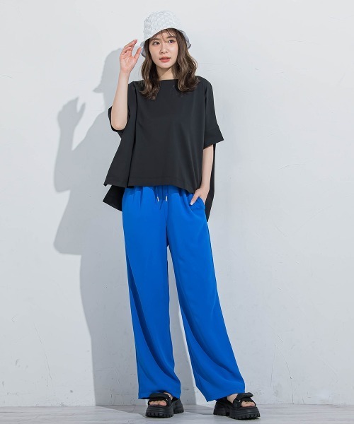 VICKY(ビッキー)の「【着回し抜群】オーバーサイズTシャツ≪洗濯機で洗える≫(Tシャツ/カットソー・レディース・ブラック/ホワイト・M)」の22枚目の写真