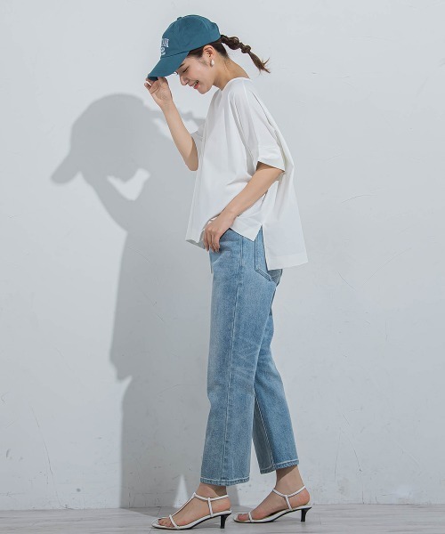 VICKY(ビッキー)の「【着回し抜群】オーバーサイズTシャツ≪洗濯機で洗える≫(Tシャツ/カットソー・レディース・ブラック/ホワイト・M)」の3枚目の写真