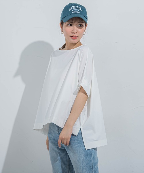 VICKY(ビッキー)の「【着回し抜群】オーバーサイズTシャツ≪洗濯機で洗える≫(Tシャツ/カットソー・レディース・ブラック/ホワイト・M)」の7枚目の写真