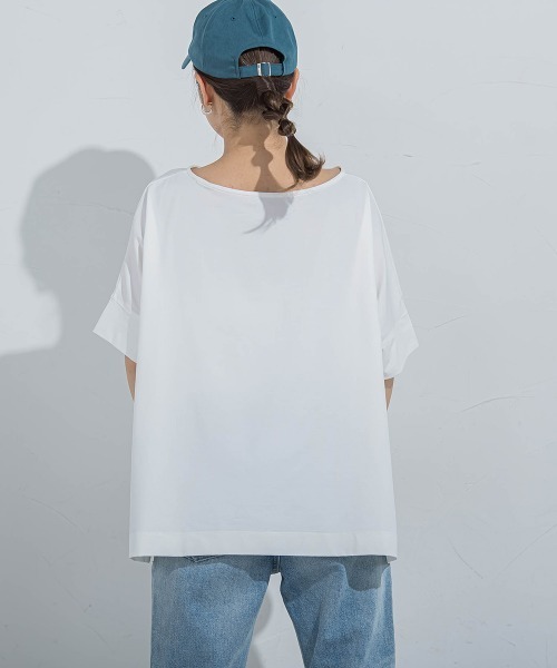 VICKY(ビッキー)の「【着回し抜群】オーバーサイズTシャツ≪洗濯機で洗える≫(Tシャツ/カットソー・レディース・ブラック/ホワイト・M)」の5枚目の写真