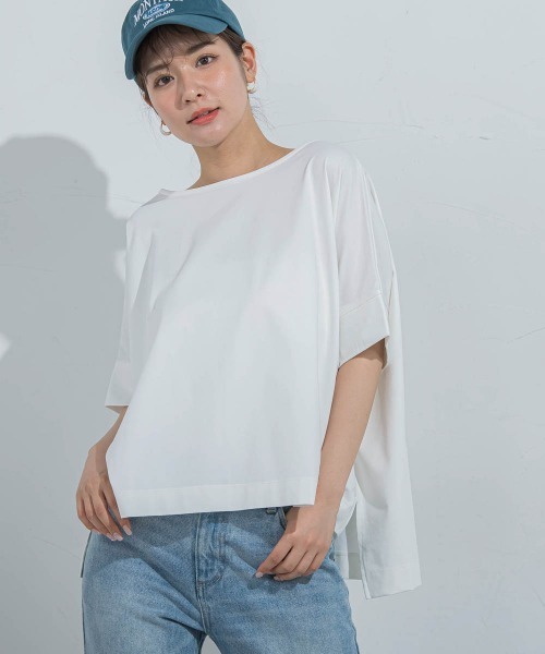 VICKY(ビッキー)の「【着回し抜群】オーバーサイズTシャツ≪洗濯機で洗える≫(Tシャツ/カットソー・レディース・ブラック/ホワイト・M)」の8枚目の写真