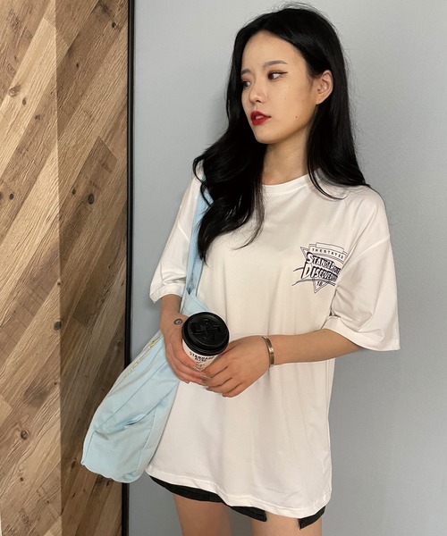 Teem Store(チームストア)の「オーバーシルエット BIGロゴプリント Tシャツ(Tシャツ/カットソー・レディース・ホワイト/ブラック・M/XL/L)」の9枚目の写真