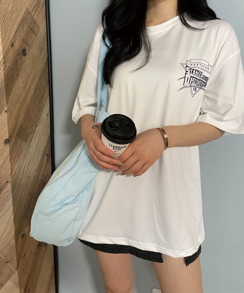 Teem Store(チームストア)の「オーバーシルエット BIGロゴプリント Tシャツ(Tシャツ/カットソー・レディース・ホワイト/ブラック・M/XL/L)」の12枚目の写真