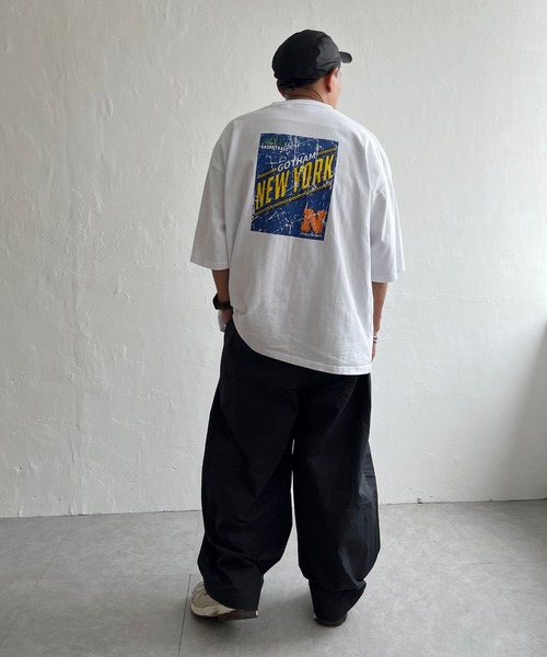 NO NEED(ノーニード)の「【NUTMEG/ナツメグ】N.Y.Cプリント 7.0oz ヘビーウェイトBIG Tシャツ(Tシャツ/カットソー・メンズ・ブラック/ホワイト/ネイビー・LL/L/M)」の18枚目の写真