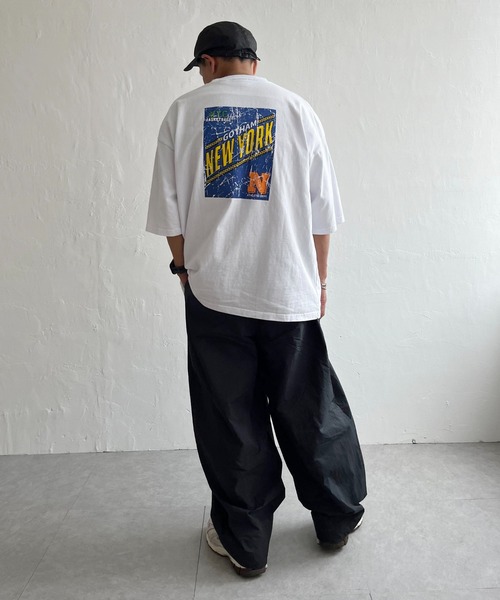 NO NEED(ノーニード)の「【NUTMEG/ナツメグ】N.Y.Cプリント 7.0oz ヘビーウェイトBIG Tシャツ(Tシャツ/カットソー・メンズ・ブラック/ホワイト/ネイビー・LL/L/M)」の21枚目の写真