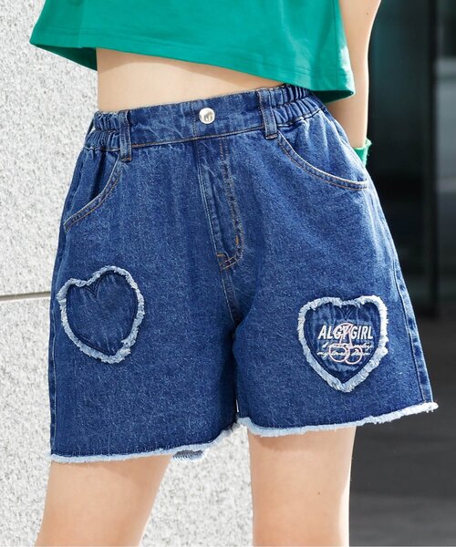 セール】ハートクラッシュデニムショーパン（デニムパンツ）｜algy