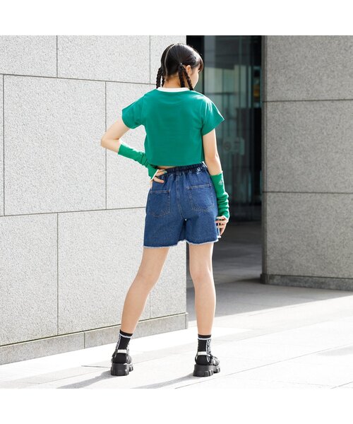 セール】ハートクラッシュデニムショーパン（デニムパンツ）｜algy