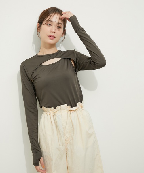 【水陸両用/吸水速乾/UV】Maillot レイヤードトップス（ラッシュガード）｜LE CERCLE par rope'（ルセルクルパーロペ）