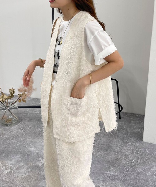 セオリーリュクス 上品 白 ノーカラー スプリングコート ストレッチ M相当 セオリーリュクス 上品 白 ノーカラー スプリングコート