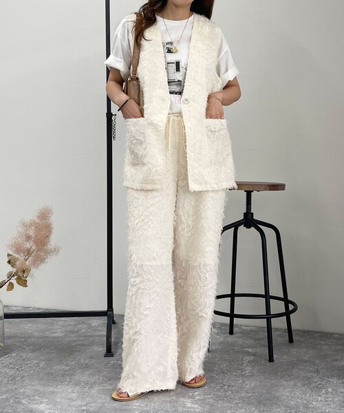 【セール】フリンジジャガードジレ(ベスト)|fredy emue(フレディエミュ) 【セール】フリンジジャガードジレ(ベスト)|fredy emue(フレディエミュ)