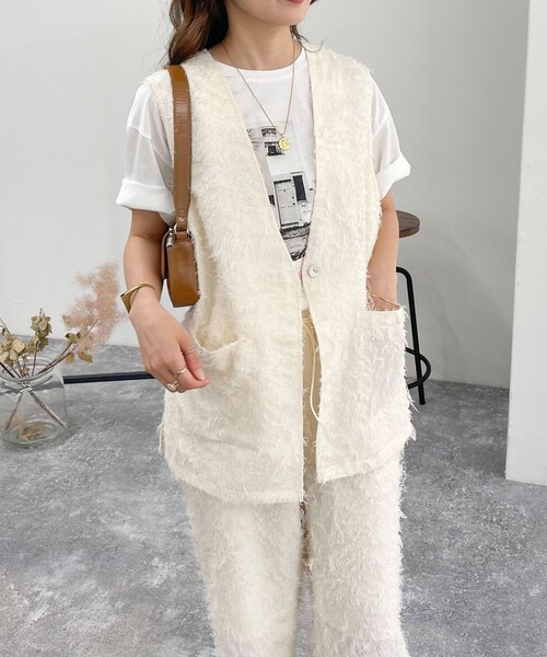 【セール】フリンジジャガードジレ(ベスト)|fredy emue(フレディエミュ) 【セール】フリンジジャガードジレ(ベスト)|fredy emue(フレディエミュ)