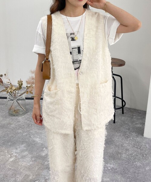 【セール】フリンジジャガードジレ(ベスト)|fredy emue(フレディエミュ) 【セール】フリンジジャガードジレ(ベスト)|fredy emue(フレディエミュ)