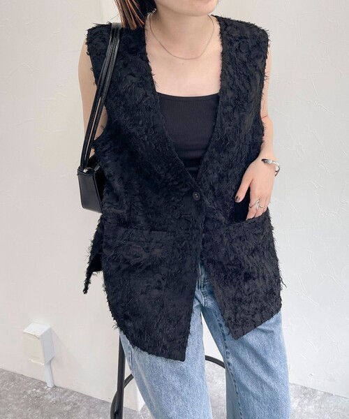 【セール】フリンジジャガードジレ(ベスト)|fredy emue(フレディエミュ) 【セール】フリンジジャガードジレ(ベスト)|fredy emue(フレディエミュ)