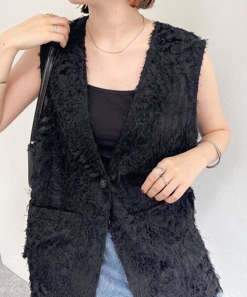 【セール】フリンジジャガードジレ(ベスト)|fredy emue(フレディエミュ) 【セール】フリンジジャガードジレ(ベスト)|fredy emue(フレディエミュ)