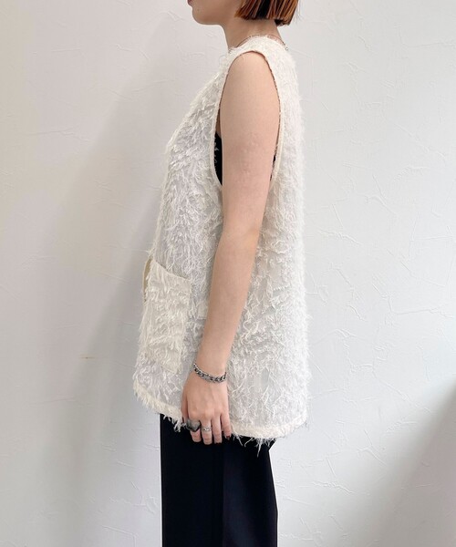 【セール】フリンジジャガードジレ(ベスト)|fredy emue(フレディエミュ) 【セール】フリンジジャガードジレ(ベスト)|fredy emue(フレディエミュ)