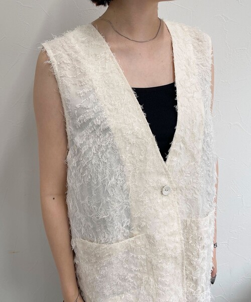 【セール】フリンジジャガードジレ(ベスト)|fredy emue(フレディエミュ) 【セール】フリンジジャガードジレ(ベスト)|fredy emue(フレディエミュ)