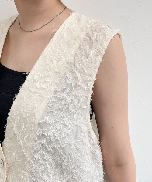 【セール】フリンジジャガードジレ(ベスト)|fredy emue(フレディエミュ) 【セール】フリンジジャガードジレ(ベスト)|fredy emue(フレディエミュ)