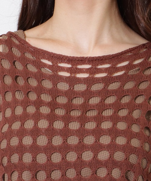 セール】【3点セット】穴あき ニット付き ワッフル ラッシュ