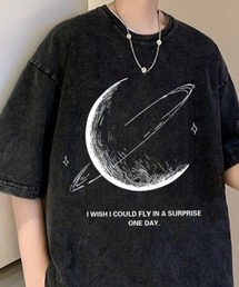ヴィンテージライクグラフィックTシャツ / オーバーサイズ 半袖 ピグメント風 韓国ストリート