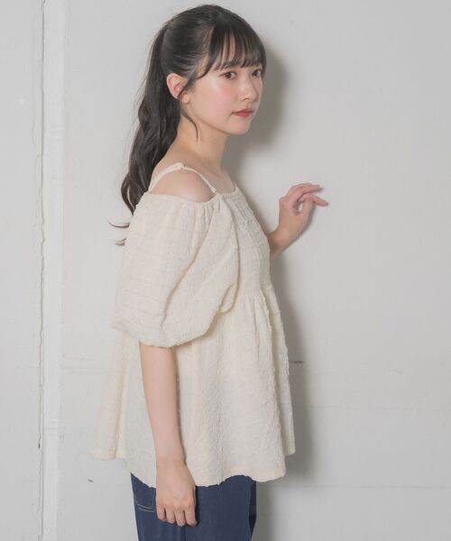 RETRO GIRL(レトロガール)の「ポコポコ2wayペプラムBL(シャツ/ブラウス・レディース・イエロー/ナチュラル/ブラック・FREE)」の15枚目の写真