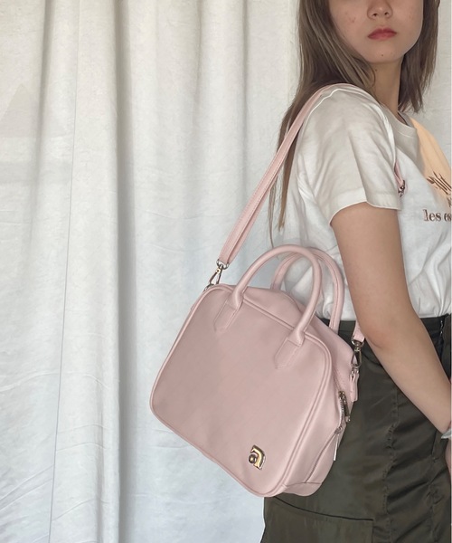 one wayザッカ（ワンウェイザッカ）の「スクエア2wayボストンバッグ（ショルダーバッグ・レディース・グレー/ピンク/ブラック/グレー系その他・FREE）」の15枚目の写真