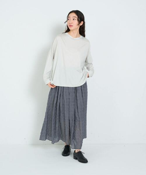 conges payes ADIEU TRISTESSE(コンジェ ペイエ アデュートリステス)の「リヨセル天竺ロンT(Tシャツ/カットソー・レディース・ピンク/ライトグレー/グリーン・FREE)」の4枚目の写真