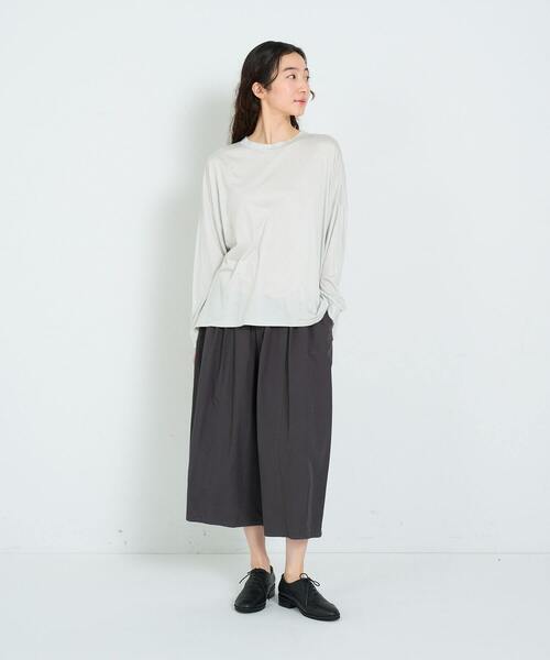 conges payes ADIEU TRISTESSE(コンジェ ペイエ アデュートリステス)の「リヨセル天竺ロンT(Tシャツ/カットソー・レディース・ピンク/ライトグレー/グリーン・FREE)」の5枚目の写真