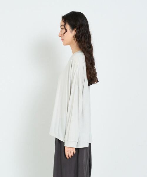 conges payes ADIEU TRISTESSE(コンジェ ペイエ アデュートリステス)の「リヨセル天竺ロンT(Tシャツ/カットソー・レディース・ピンク/ライトグレー/グリーン・FREE)」の9枚目の写真