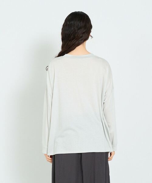 conges payes ADIEU TRISTESSE(コンジェ ペイエ アデュートリステス)の「リヨセル天竺ロンT(Tシャツ/カットソー・レディース・ピンク/ライトグレー/グリーン・FREE)」の10枚目の写真