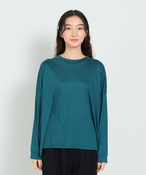 conges payes ADIEU TRISTESSE(コンジェ ペイエ アデュートリステス)の「リヨセル天竺ロンT(Tシャツ/カットソー・レディース・ピンク/ライトグレー/グリーン・FREE)」の14枚目の写真