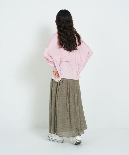 conges payes ADIEU TRISTESSE(コンジェ ペイエ アデュートリステス)の「リヨセル天竺ロンT(Tシャツ/カットソー・レディース・ピンク/ライトグレー/グリーン・FREE)」の19枚目の写真