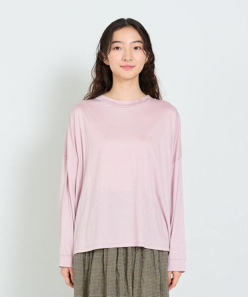 conges payes ADIEU TRISTESSE(コンジェ ペイエ アデュートリステス)の「リヨセル天竺ロンT(Tシャツ/カットソー・レディース・ピンク/ライトグレー/グリーン・FREE)」の21枚目の写真