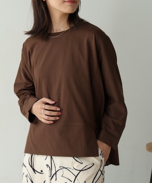 Bou Jeloud(ブージュルード)の「スムースドライカットスクエアロンTシャツ(Tシャツ/カットソー・レディース・ブラック/オフホワイト/ブラウン・FREE)」の20枚目の写真