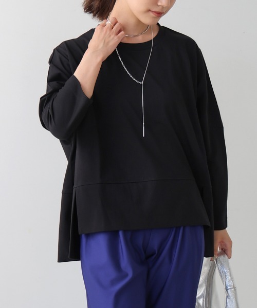 Bou Jeloud(ブージュルード)の「スムースドライカットスクエアロンTシャツ(Tシャツ/カットソー・レディース・ブラック/オフホワイト/ブラウン・FREE)」の13枚目の写真