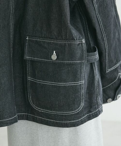 CRAFT STANDARD BOUTIQUE（クラフトスタンダードブティック）の「デニムアドヴァンスジャケットII（デニムジャケット・レディース・ブラック/ダークインディゴブルー・M/L/XL）」の19枚目の写真