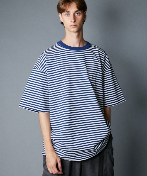 rehacer : Heavy Cotton Border Loose S/S / ヘビーコットンボーダールーズカットソー（Tシャツ/カットソー）｜rehacer（レアセル） 6,582円