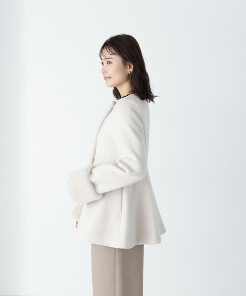 フェイクファースリーブペプラムコート 24AW(506514599