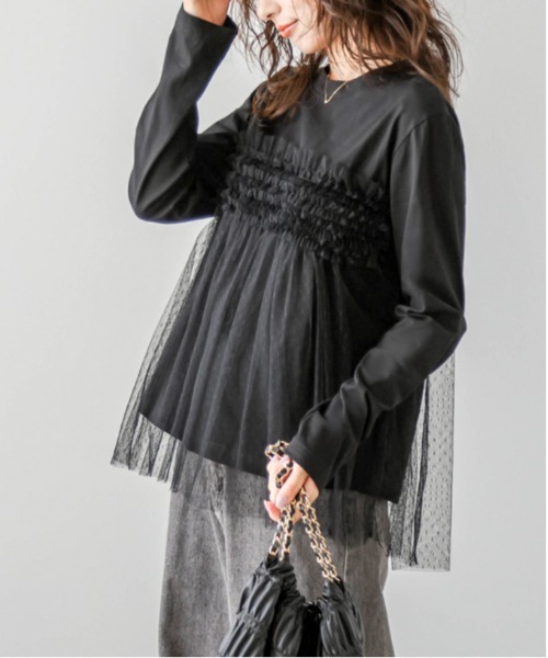 SUGAR BISKET(シュガービスケット)の「ドットチュールドッキングトップス(Tシャツ/カットソー・レディース・ブラック/ホワイト・フリー)」の20枚目の写真