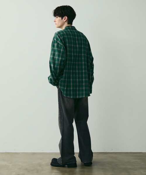 WAX トール ポケット シャツ　コート　カバーオールシャツ　ビッグシルエット HECT】Big Oxford BD L/S Shirt / ビッグシルエットボタンダウン