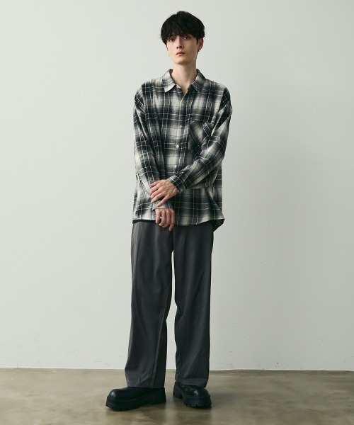 【定価14,300円】オーバーサイズ チェックシャツ ビッグシルエット M Shoowtime シャツ オーバーサイズビッグシルエットカジュアル