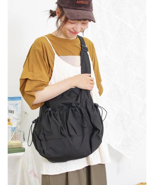 Samansa Mos2（サマンサ モスモス）の「ドロストショルダーバッグ（ハンドバッグ・レディース・ブラック/ベージュ・F）」の9枚目の写真