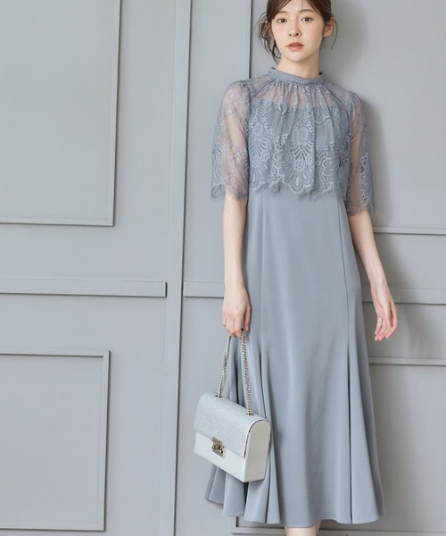 12Twelve Agenda(トゥエルブ アジェンダ)の「【組み合わせ自由】【結婚式】プチハイネックスカラレース半袖ボレロブラウス(カーディガン/ボレロ・レディース・ブラウン/ネイビー/ミント/ブルー・M)」の13枚目の写真