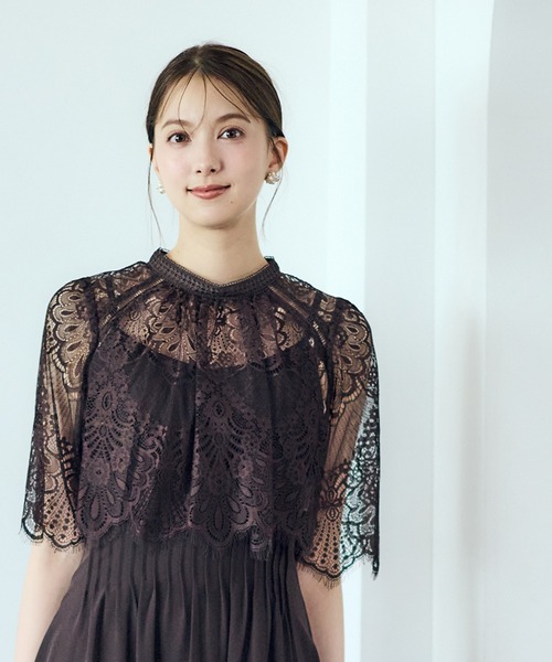 12Twelve Agenda(トゥエルブ アジェンダ)の「【組み合わせ自由】【結婚式】プチハイネックスカラレース半袖ボレロブラウス(カーディガン/ボレロ・レディース・ブラウン/ネイビー/ミント/ブルー・M)」の21枚目の写真