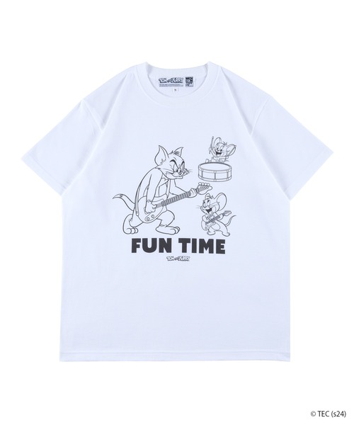 Tom&Jerry(トムアンドジェリー)の「【公式】トムとジェリー MLE<TOM and JERRY> Tシャツ バンド(Tシャツ/カットソー・レディース・ホワイト・S/M/L)」の1枚目の写真