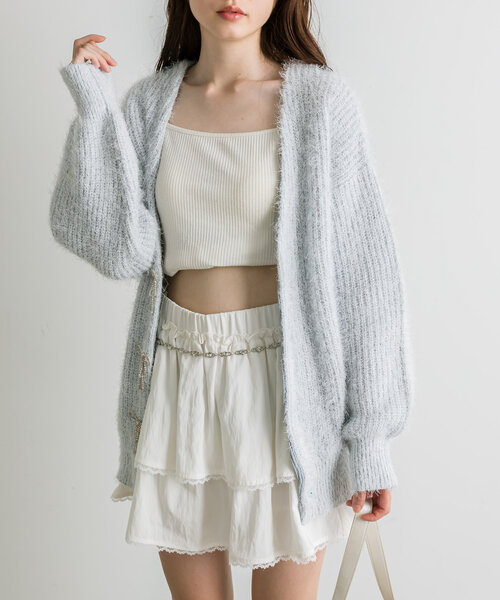 OLIVE des OLIVE（オリーブデオリーブ）の「チェーンベルト付きティアードミニスカート（スカート・レディース・ブラウン/チャコールグレー/オフホワイト・FREE）」の8枚目の写真