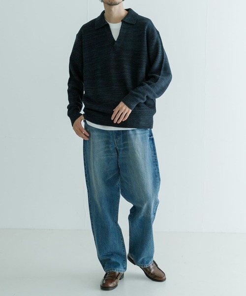 ArgueCultureふわふわニットポロシャツ/セーター/オーバーサイズ セール】WAGAMI スキッパー ニット ポロシャツ（ニット/セーター