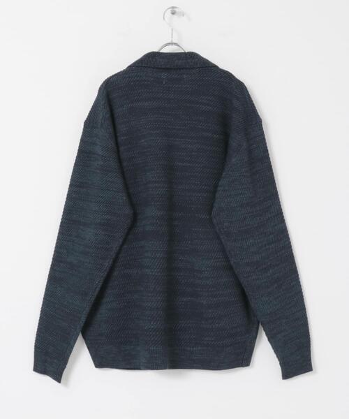 URBAN RESEARCH（アーバンリサーチ）の「WAGAMI スキッパー ニット ポロシャツ（ニット/セーター・メンズ・ベージュ系その他/ネイビー・LARGE/MEDIUM）」の6枚目の写真